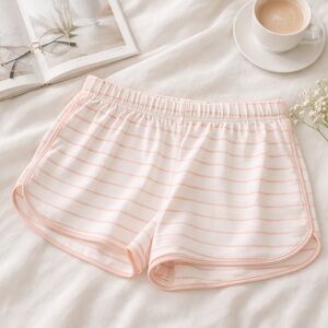 LAKE pajama Pima Pink Striped shorts 100% Pima Cotton size medium cozy lounge